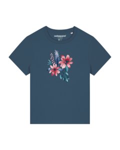 T-Shirt Frauen Blume in Wasserfarbe 02 - watapparel
