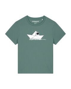 T-Shirt Frauen Astronaut in paper boat - watapparel