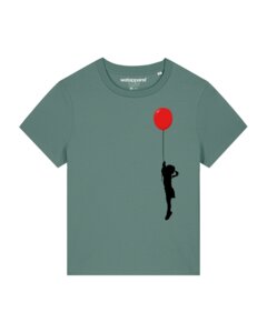 T-Shirt Frauen Mädchen mit Luftballon (print) - watapparel