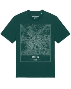 T-Shirt Unisex City maps Berlin Landkarte - watapparel