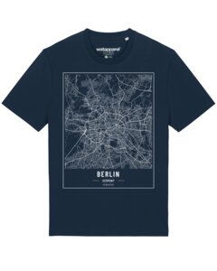 T-Shirt Unisex City maps Berlin Landkarte - watapparel
