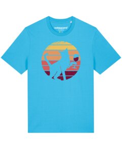 T-Shirt Unisex Sunset Katze & Rotwein - watapparel