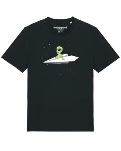 T-Shirt Unisex Alien on a paper plane - watapparel