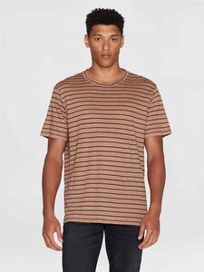 T-Shirt - Regular Linen Striped - aus 100% biologischen Leinen - KnowledgeCotton Apparel