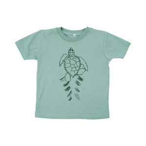 Kinder T-Shirt aus Bio-Baumwolle WATAMU Schildkröte Mintgrün. Handmade in Kenya - Kipepeo-Clothing
