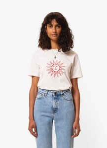 T-Shirt für Frauen - Embroidery Sun - Offwhite - Nudie Jeans