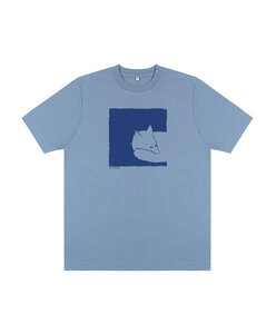 Fox in a Box Unisex Heavy T-Shirt aus Bio-Baumwolle - Blue Dusk - ilovemixtapes
