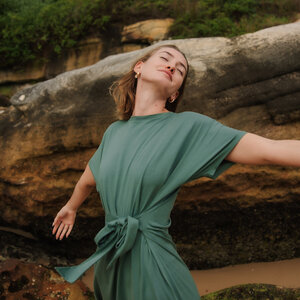 Damen Kleid Wickelkleid Jersey aus 100% Bio-Baumwolle MINJA - NORDLICHT