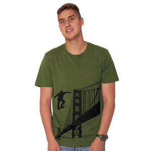 "Golden-Skate-Bridge" Männer T-Shirt - HANDGEDRUCKT