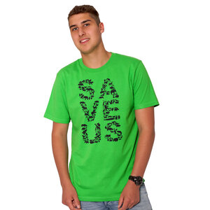 "Save us " Männer T-Shirt reine Biobaumwolle (kbA) - HANDGEDRUCKT