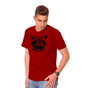 "Waschbär" Männer T-Shirt reine Biobaumwolle (kbA) - HANDGEDRUCKT