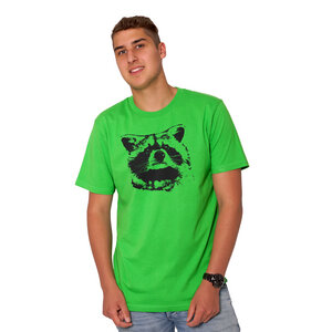 "Waschbär" Männer T-Shirt reine Biobaumwolle (kbA) - HANDGEDRUCKT