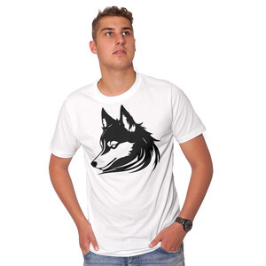 "Wolf" Männer T-Shirt von EarthPositive - HANDBEDRUCKT