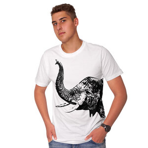 "Elefant" Herren T-Shirt - HANDGEDRUCKT