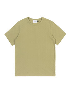 Basic T-Shirt mit Rundhalsausschnitt - Tonal Check T-Shirt - aus Bio-Baumwolle - Rotholz