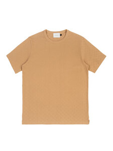 Basic T-Shirt mit Rundhalsausschnitt - Tonal Check T-Shirt - aus Bio-Baumwolle - Rotholz