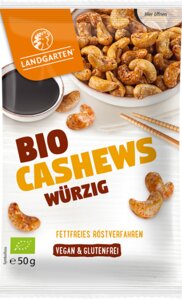Würzige Bio Cashews 50g Vegan - Landgarten