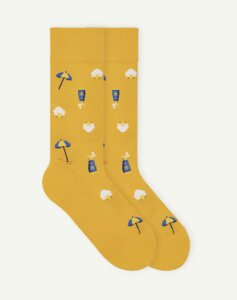 Gemusterte Socken mit Sonnencreme Icon - von Jungfeld