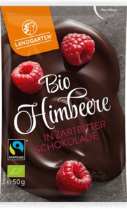 Bio-Himbeere in Zartbitterschokolade - Landgarten