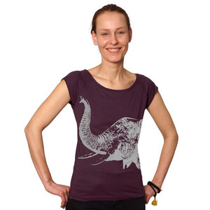 "Elefant" Bamboo Frauen T-Shirt - HANDGEDRUCKT
