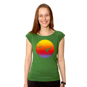 "Kolibri" Bamboo Frauen T-Shirt - HANDGEDRUCKT