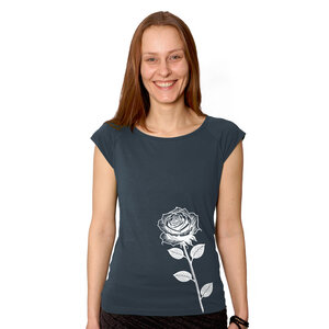 "Rose" Bamboo Frauen T-Shirt - HANDGEDRUCKT
