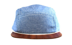 Jeans-Cap mit edlem Holzschild - Made in Germany - Denim Snapback - Lou-i