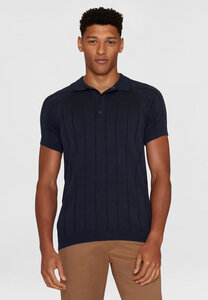 KNOWLEDGECOTTON APPAREL Striped Knitted Polo aus Bio-Baumwolle - KnowledgeCotton Apparel