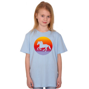 "Sunsethorse" Unisex Kinder-T-Shirt - HANDGEDRUCKT