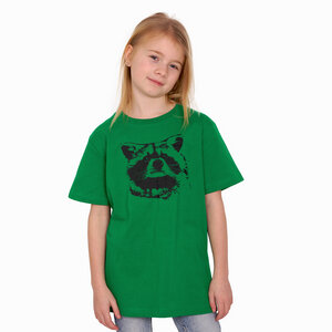 "Waschbär" Kinder T-Shirt Baumwolle (kbA) - HANDGEDRUCKT
