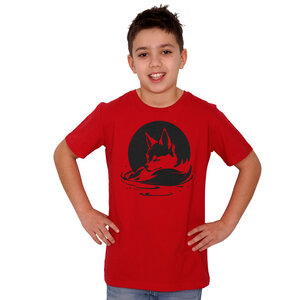 "Wolf" Kinder T-Shirt aus Biobaumwolle (kbA) - HANDGEDRUCKT