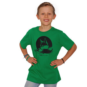 "Wolf" Kinder T-Shirt aus Biobaumwolle (kbA) - HANDGEDRUCKT