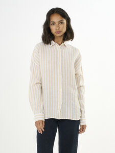 Linen Striped loose A-Shape Shirt - KnowledgeCotton Apparel