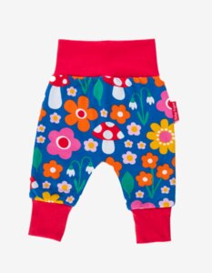 Bio Baumwoll-"Yoga Pants" mit Blumen Muster und Fliegenpilz Applikationen - Toby Tiger