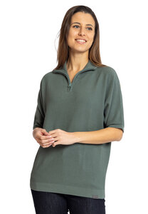 Elkline Damen Strick-Polo Shirt Breathe In | Kurzarm Poloshirt mit Kragen und Half-Zip - Elkline