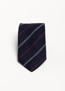 Die nachhaltige Krawatte „Frankfurt“ aus 100 % Leinen – normale Breite  - De IONESCU