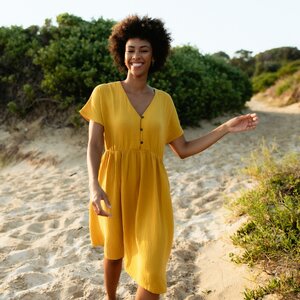Damen Musselin Kleid aus 100% Bio-Baumwolle ALMA - NORDLICHT