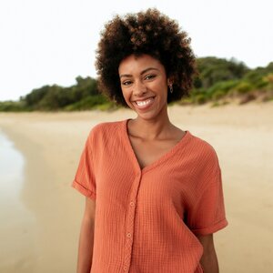 Musselin Shirt aus 100% Bio-Baumwolle FREJA - NORDLICHT