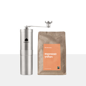 Kaffee Spar Set 8 | Bio Espresso Bohnen + Kaffeemühle manuell - GROENENBERG