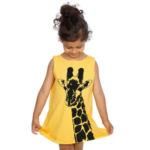"Stefanie la Girafe" Kinder Biokleidchen - HANDGEDRUCKT