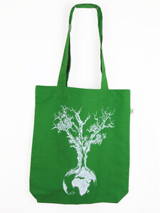 Tasche aus Biobaumwolle Fairwear für in Grün/Blau/Burgund/Rot - Life-Tree