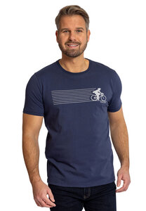 Elkline Herren Bike T-Shirt Bin Unterwegs | Fahrrad Print | Kurzarm bio Baumwolle - Elkline
