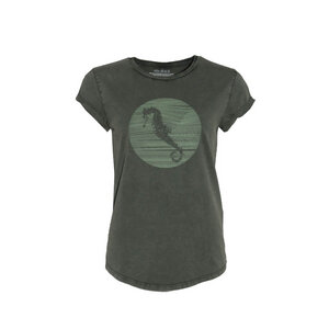 Damen T-Shirt Rundhals aus Bio-Baumwolle "Hippocampus" Grün - FÄDD