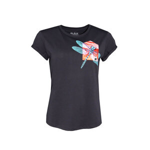Damen T-Shirt Rundhals aus Bio-Baumwolle "Drachenfliege BT" Grau - FÄDD