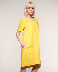 Legeres Kleid mit V-Ausschnitt aus reinem Leinen | Linen V-Neck Dress - Alma & Lovis