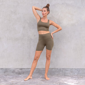 BIBI - Damen - Kurze Biker-Shorts aus elastischem soften Tencel/Biobaumwoll-Mix mit doppelter Taillenpartie - Jaya