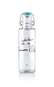 soulbottle 0,6 l • Trinkflasche aus Glas • water is a human right - soulbottles