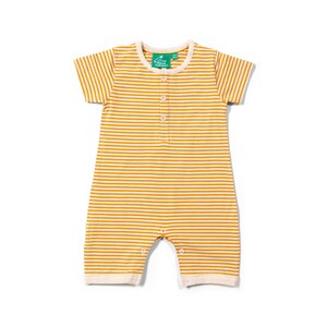Baby Sommerstrampler mit gelben Streifen – Fairtrade & GOTS-zertifiziert - Little Green Radicals