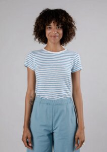 Stripes Slim Fit T-Shirt Blau - Brava Fabrics
