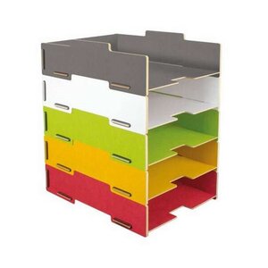 Briefablage stapelbar Schreibtisch Organizer Ordnungssystem Ablagebox Büro Holz DIN A4 ver. Farben - Werkhaus GmbH
